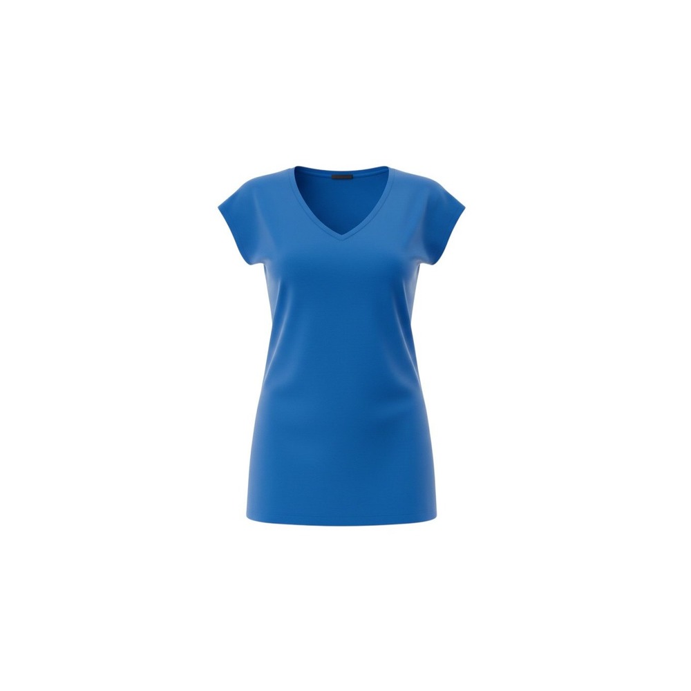 Ambiance V-Neck T-Shirt Womens Large Blue Short Sleeve Stretch Style 65000